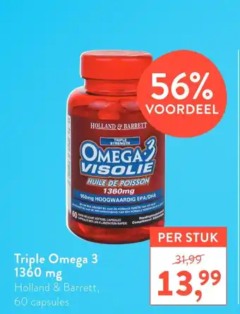 Holland & Barrett Triple Omega 3 1360 mg aanbieding