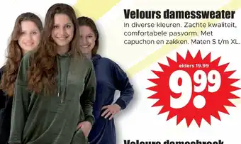 Dirk Velours damessweater aanbieding