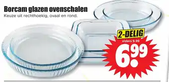 Dirk Borcam glazen ovenschalen aanbieding