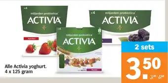 Albert Heijn Alle activia yoghurt. 4 x 125 gram aanbieding