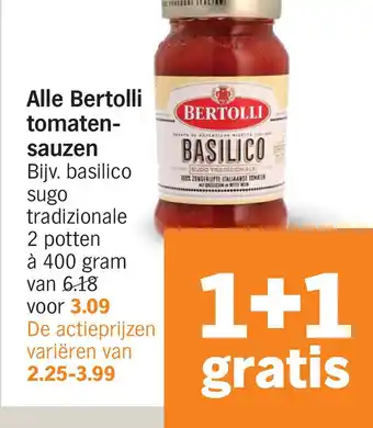 Albert Heijn Alle bertolli tomaten- sauzen aanbieding