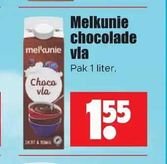 Dirk Melkunie chocolade vla 1 liter per pak aanbieding