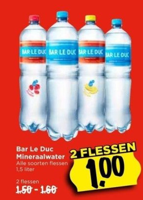 Vomar Voordeelmarkt Bar le duc mineraalwater aanbieding