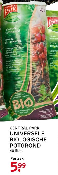 Praxis Central Park Universele biologische potgrond 40L aanbieding