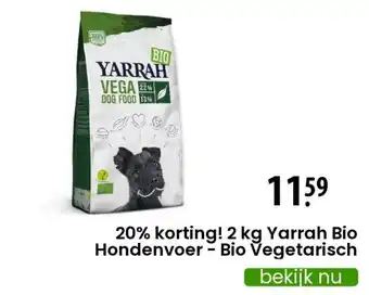 Zooplus 20% Korting! 2 kg yarrah bio hondenvoer - bio vegetarisch aanbieding