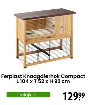 Zooplus Ferplast knaagdierhok compact l 104 x t 52 x h 92 cm aanbieding