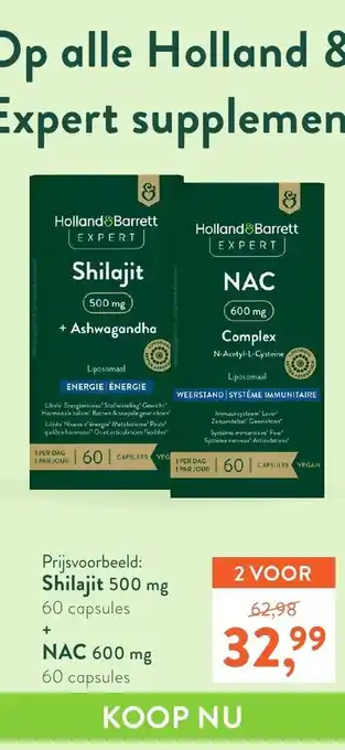 Holland & Barrett Shilajit 500 mg + NAC 600 mg aanbieding