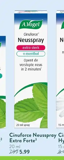 Holland & Barrett A.Vogel Cinuforce Neusspray Extra Forte 20 ml aanbieding