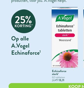 Holland & Barrett A.Vogel Echinaforce sterk 60 tabletten aanbieding
