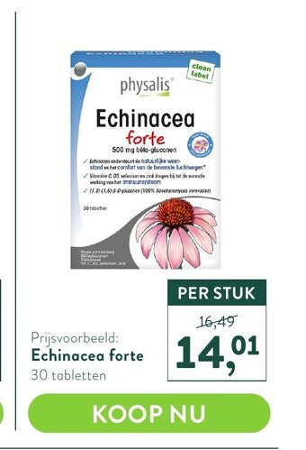 Holland & Barrett Physalis Echinacea forte 30 tabletten aanbieding
