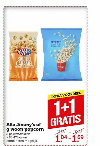 Coop Alle jimmy's of g'woon popcorn aanbieding