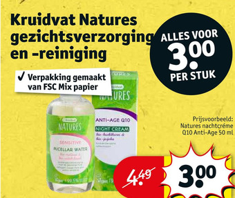 Kruidvat Kruidvat natures gezichtsverzorging en -reiniging aanbieding