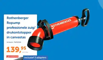 Warmteservice Rothenberger ropump professionele zuig/ drukontstopper in canvastas aanbieding