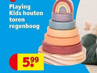 Kruidvat Playing kids houten toren regenboog aanbieding