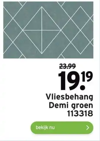 GAMMA Vliesbehang demi groen 113318 aanbieding