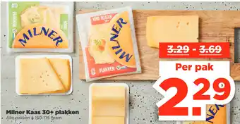 PLUS Milner kaas 30+ plakken aanbieding