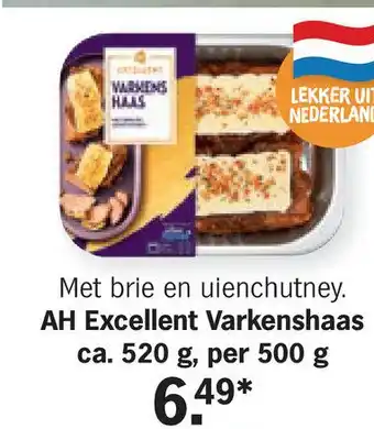 Albert Heijn AH Excellent Varkenshaas ca. 520 g, per 500 g aanbieding