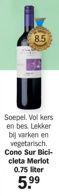 Albert Heijn Cono Sur Bici- cleta Merlot 0.75 liter aanbieding