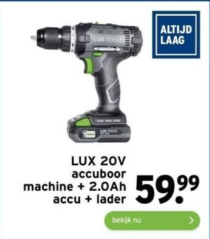 GAMMA Lux 20v accuboor machine aanbieding