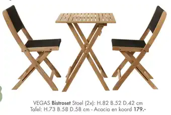 Casa VEGAS Bistroset Stoel H.82 B.52 D.42 cm aanbieding