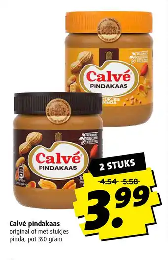 Boni Calvé pindakaas 350 gram aanbieding