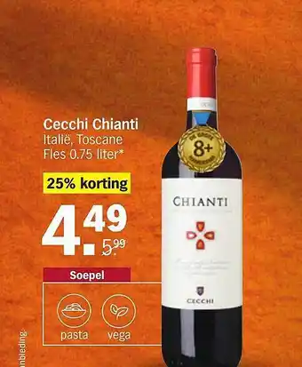 Albert Heijn Cecchi chianti 25% korting aanbieding