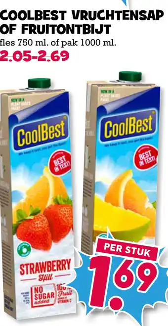 Boon`s Markt Coolbest vruchtensap of fruitontbijt aanbieding