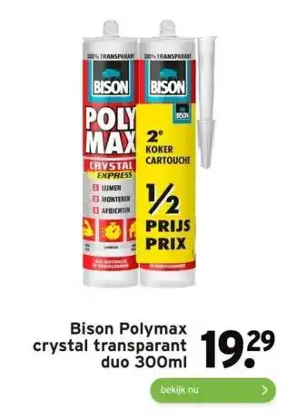 GAMMA Bison polymax crystal transparant aanbieding