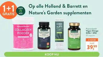 Holland & Barrett Op alle holland & barrett en nature's garden supplementen aanbieding