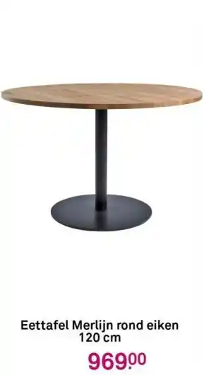 Karwei Eettafel merlijn rond eiken 120 cm aanbieding