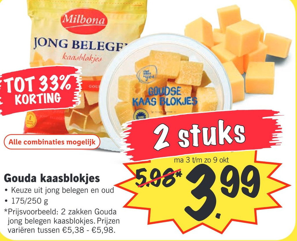 Gouda kaasblokies aanbieding bij Lidl