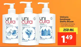 Lidl Unicura handzeep delfts blauw aanbieding