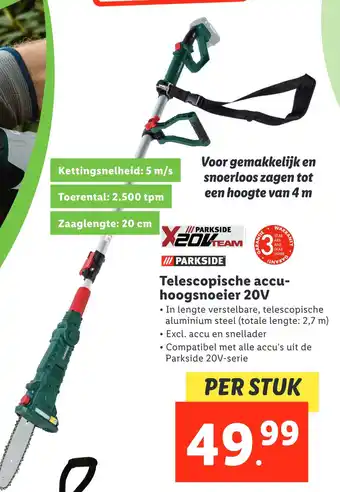 Lidl Telescopische accu- hoogsnoeier 20v aanbieding