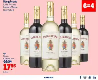 Makro Borgobruno bianco of rosso aanbieding