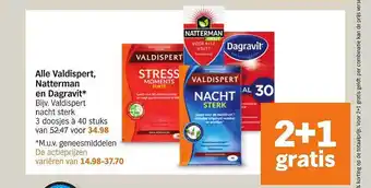 Albert Heijn Alle valdispert, natterman en dagravit 2+1 gratis aanbieding