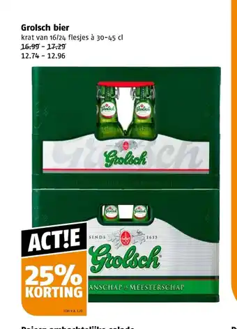 Poiesz Grolsch bier krat van 16/24 flesjes a 30-45 cl aanbieding