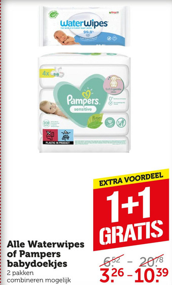 Coop Alle waterwipes of pampers babydoekjes aanbieding