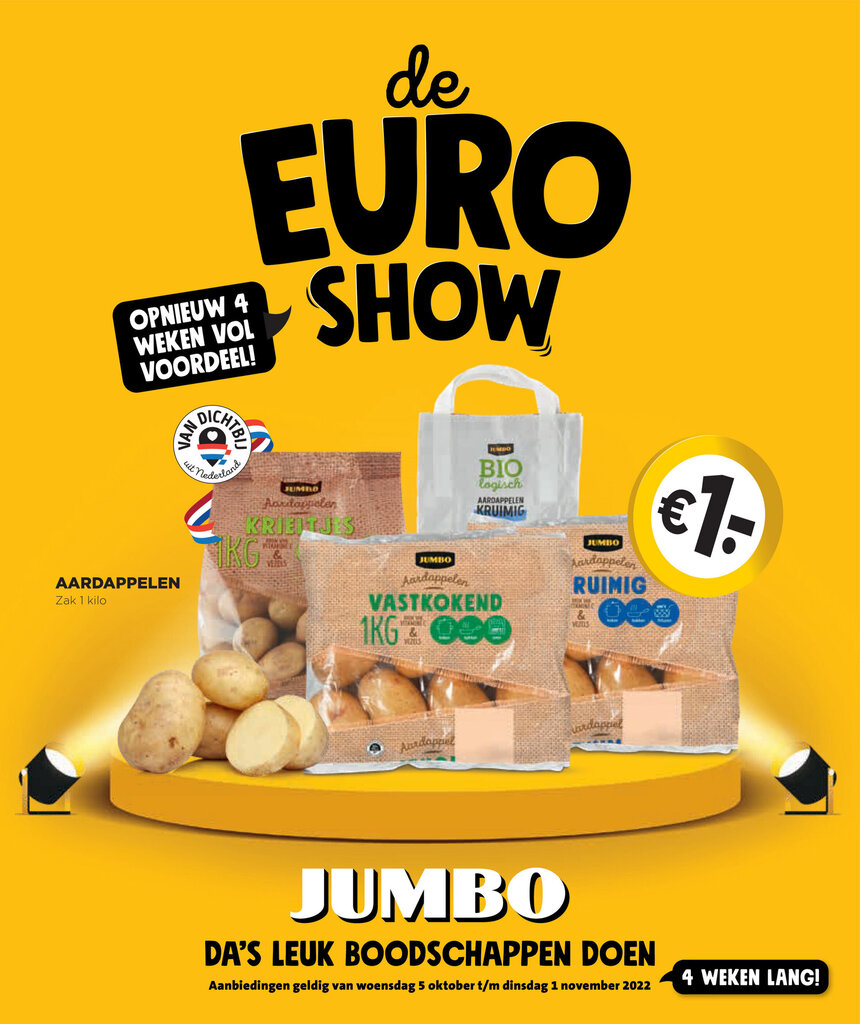 Aardappelen 1 kilo aanbieding bij Jumbo