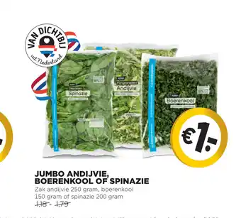 Jumbo Andijvie, boerenkool of spinazie aanbieding