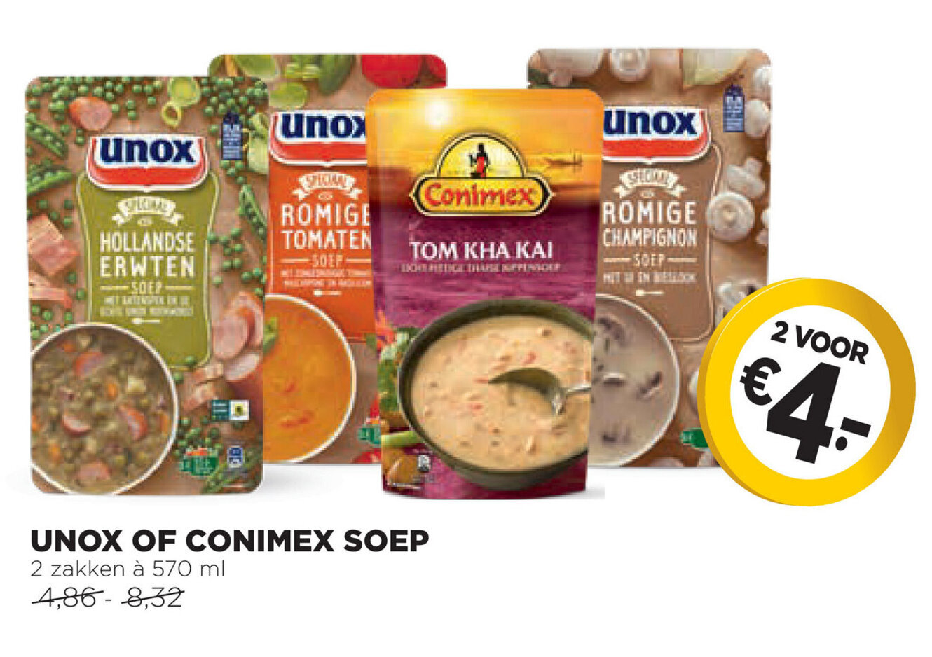 Unox of conimex soep 570ML aanbieding bij Jumbo