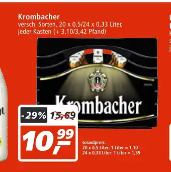 mein real DE Krombacher 20 x 0,5/24 x 0,33 liter aanbieding