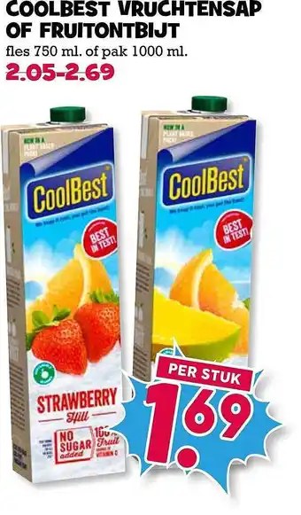 Boon`s Markt Coolbest vruchtensap of fruitontbijt aanbieding