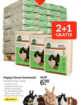 Pets Place Happy Home houtvezel 3.5 kg aanbieding