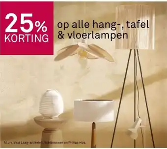 Karwei 25% korting op alle hang-, tafel & vloerlampen aanbieding