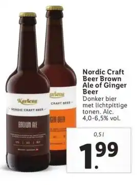 Lidl Nordic craft beer brown ale of ginger beer aanbieding