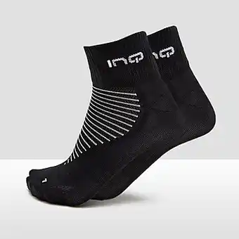 Perry Sport Inq pro run perform quarter hardloopsokken 2-pack zwart/grijs aanbieding