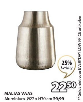 Jysk Malias vaas aanbieding