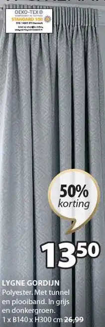 Jysk Lygne gordijn aanbieding