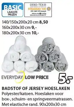 Jysk Badstof of jersey hoeslaken aanbieding