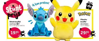 Intertoys Stitch knuffel of pikachu knuffel aanbieding